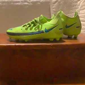 Green and blue boys soccer cleats